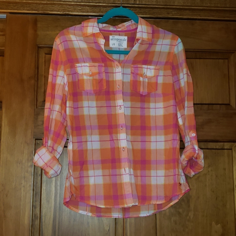 Long Sleeve Plaid Button Down Shirt
